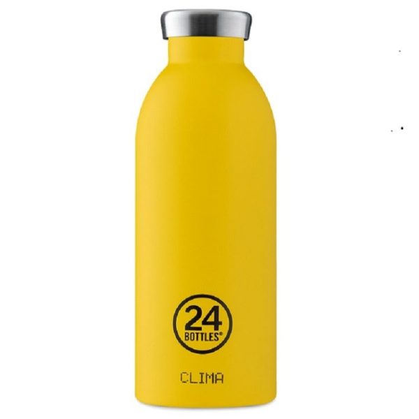 24 Bottles Clima Stainless Steel Water Bottle 500Ml Stone Taxi Yellow - Thermos