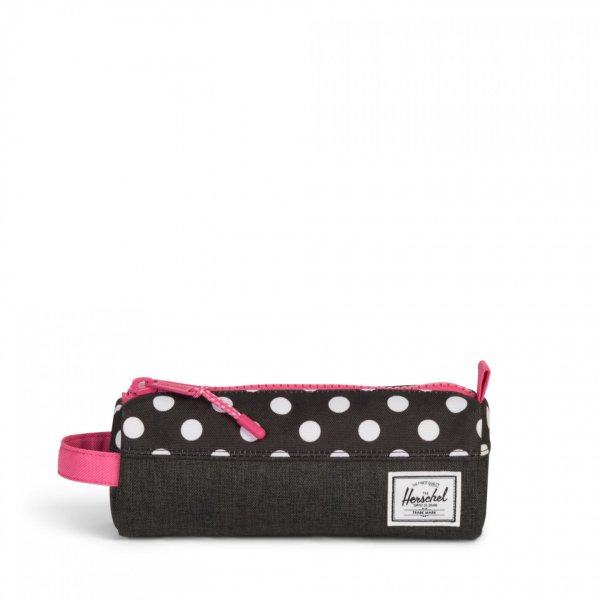 Herschel Settlement Kid's Pencil Case Black/Polka Dot/Fandango Pink