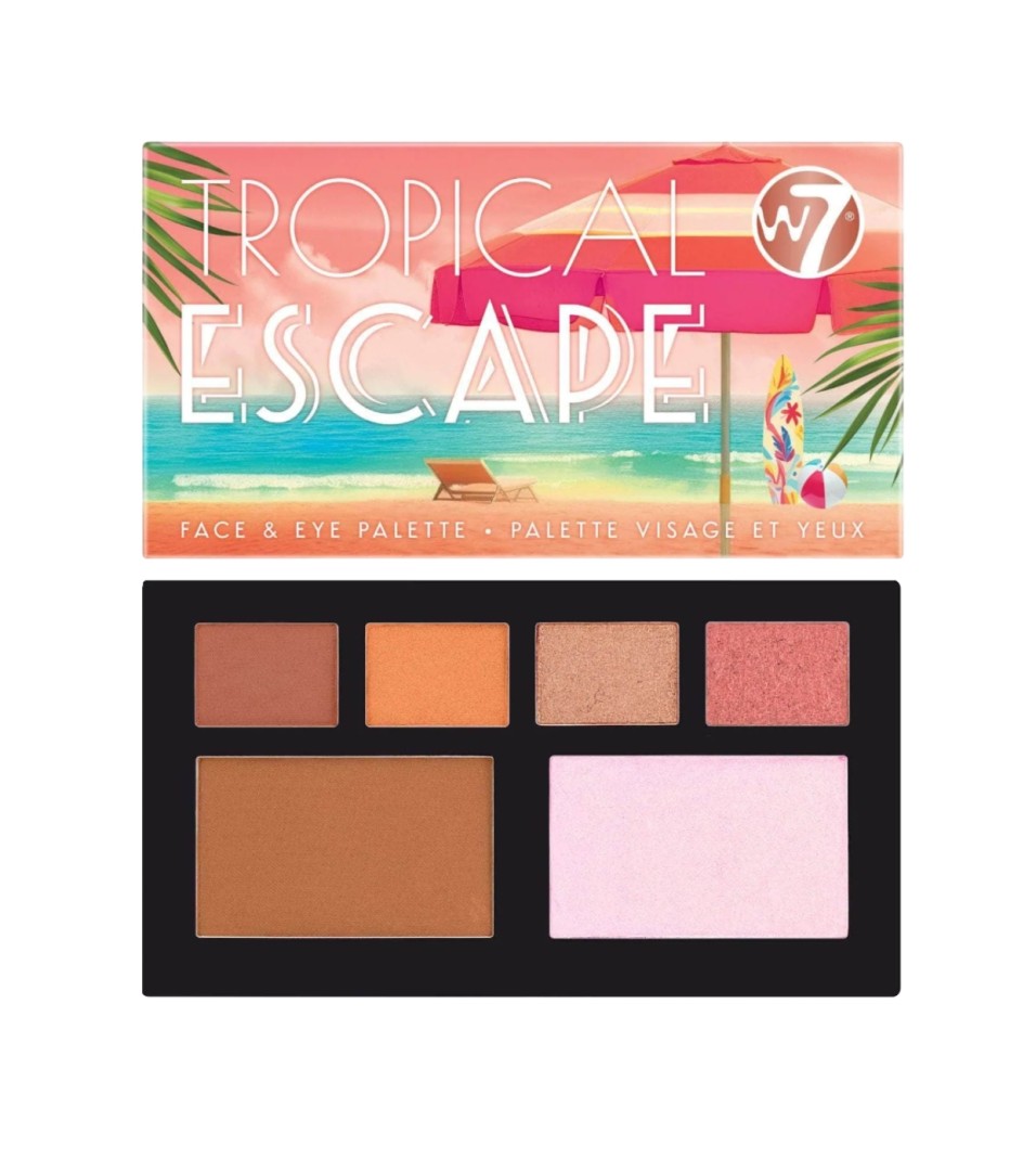 W7 Tropical Escape Face Eye Palette Bronze Bliss M/D – face and eye palette, tropical shades