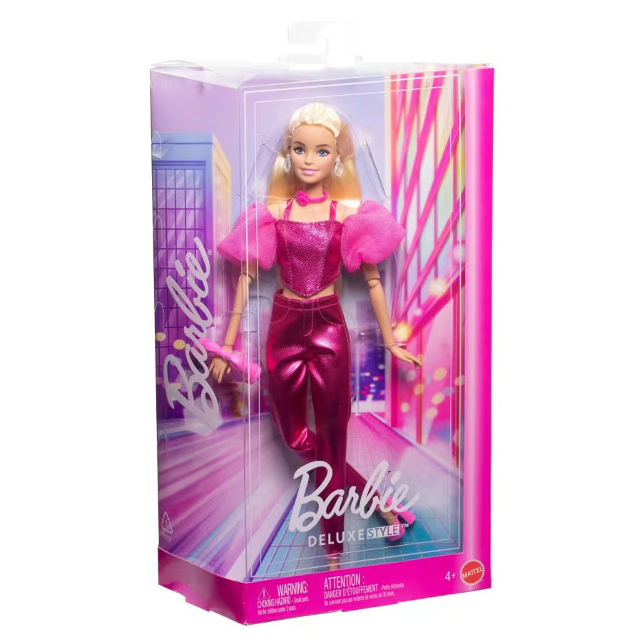 Barbie Deluxe Style Fashion Dol in Metallic Pink Outfit