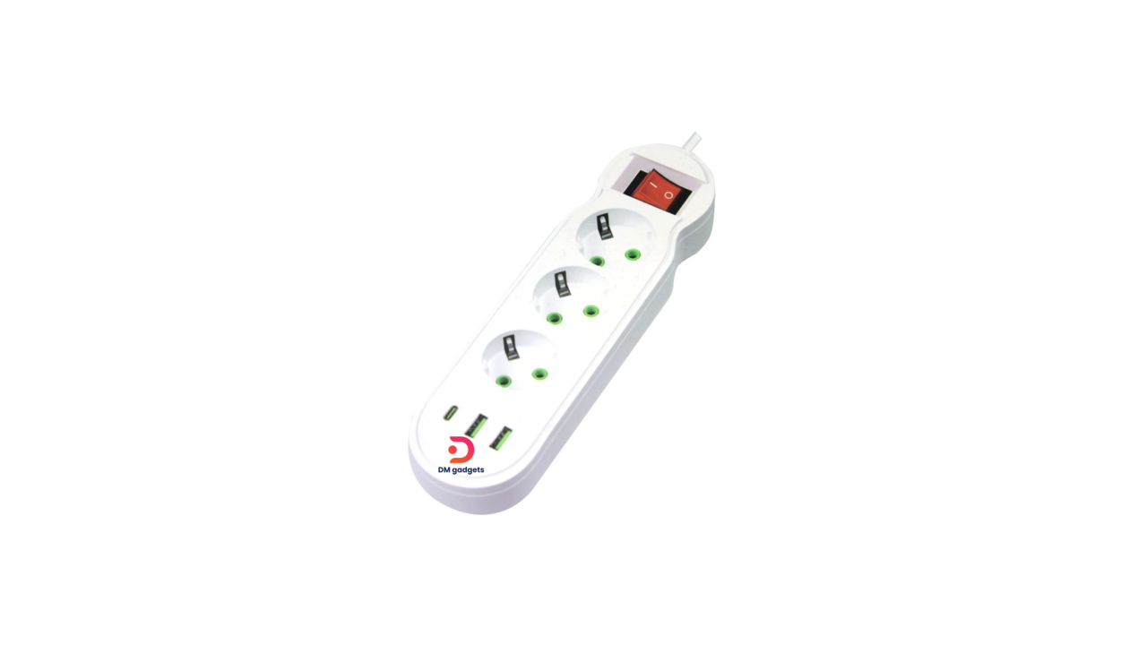 340A10#QL®-1052U 3-Port Power Strip with 2 USB-A + 1 USB-C 3M (White)