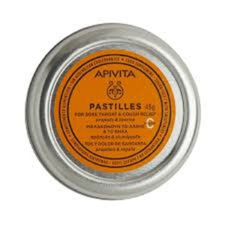 Apivita Pastilles For Sore Throat With Propoline Propolis, Pastilles, 45G