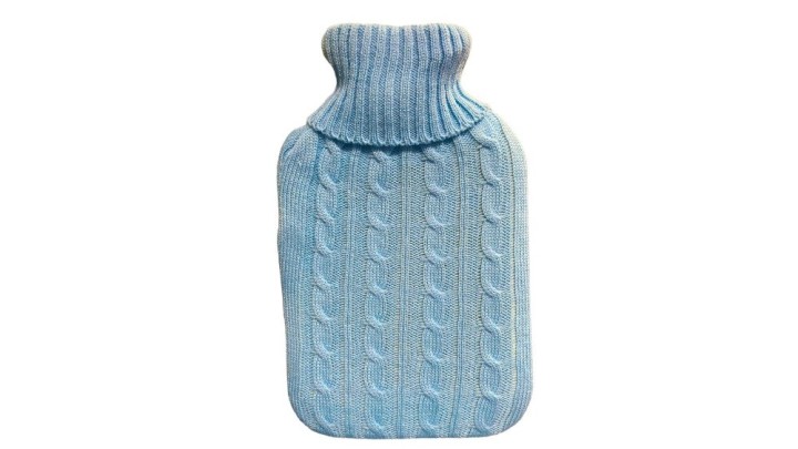 Avivo Hot Water Bottle, Blue/Turquoise Knitted