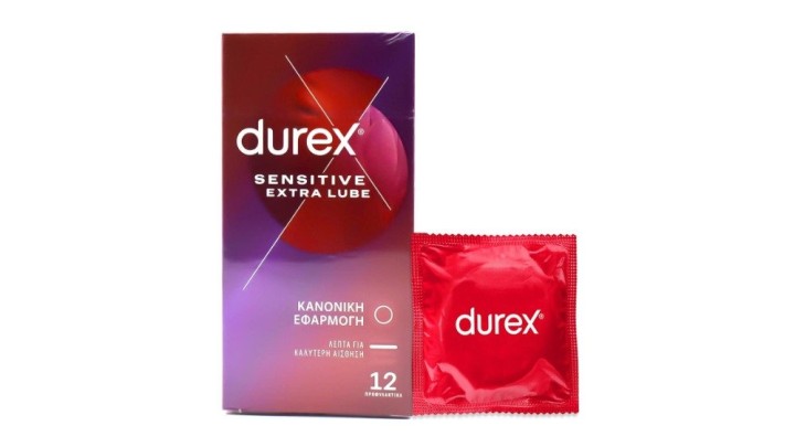 Durex Condoms Sensitive Extra Lube 12 Pieces