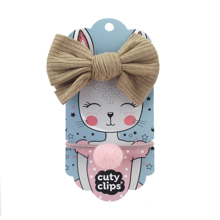 Cuty Clips Boss Bunny Kids Headband & Hair Scrunchie No1 – Mocha