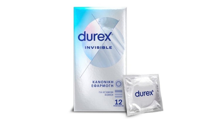 Durex Invisible Προφυλακτικά Εξαιρετικά Λεπτά 12Τμχ.