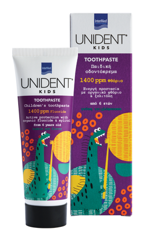 Intermed Unident Kids Toothpaste 1400Ppm Fluoride 6Y+, 50Ml
