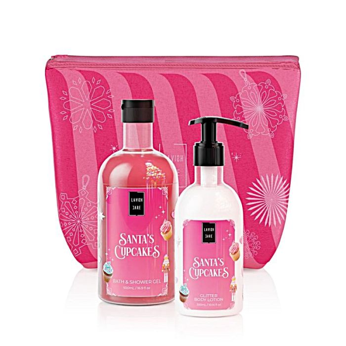 Lavish Care Santa'S Cupcakes Bath & Shower Gel 500Ml & Glitter Body Lotion 300Ml