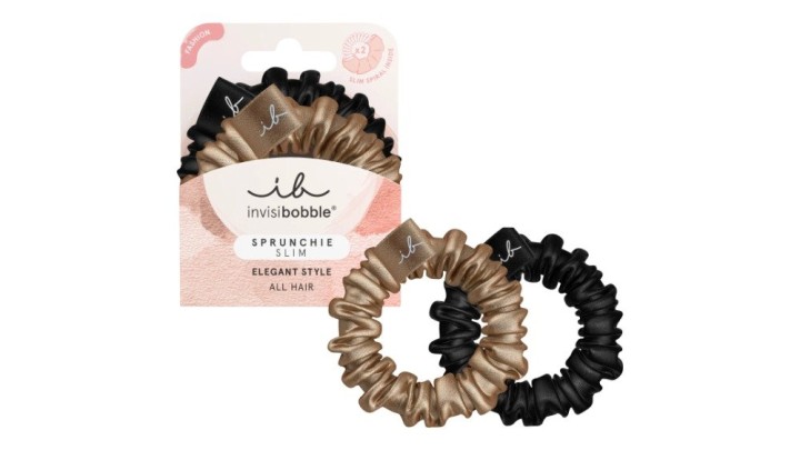 Invisibobble Sprunchie Slim Golden & Black, X2