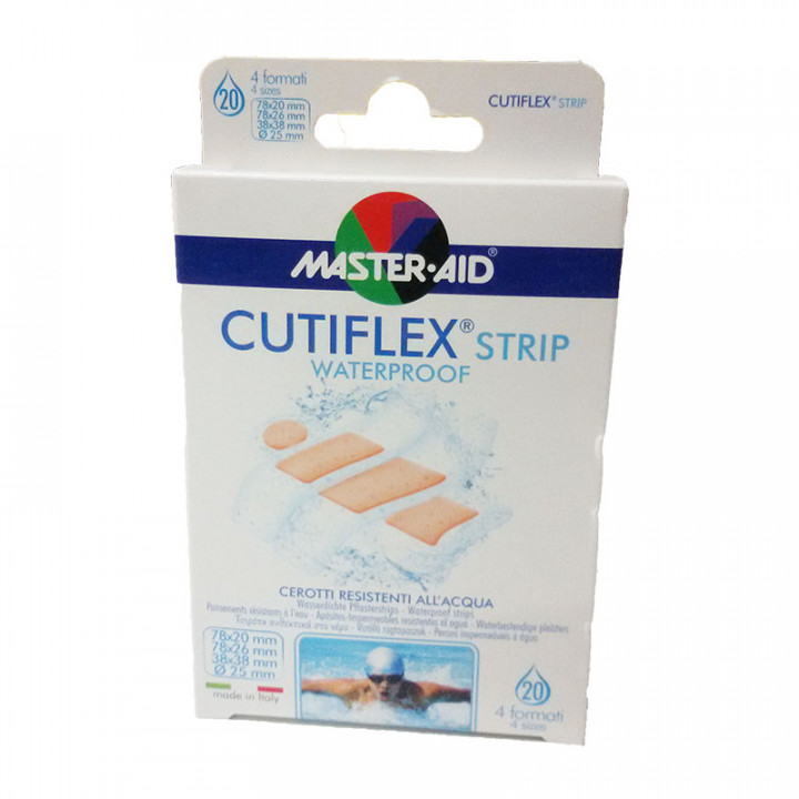 Master Aid Cutiflex 011.16 Waterproof Plasters 20 X 4Sizes