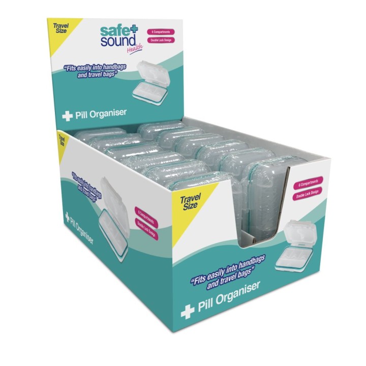 Safe Sound Health Pill Organizer Travel Size Box
