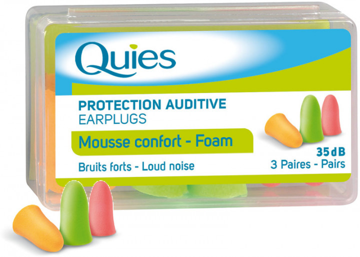 Quies Foam Earplugs, 3 Pairs