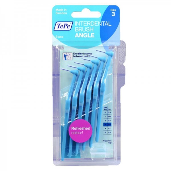 Tepe Interdental Brush Angle Blue 3 (0.6Mm) 6Pcs