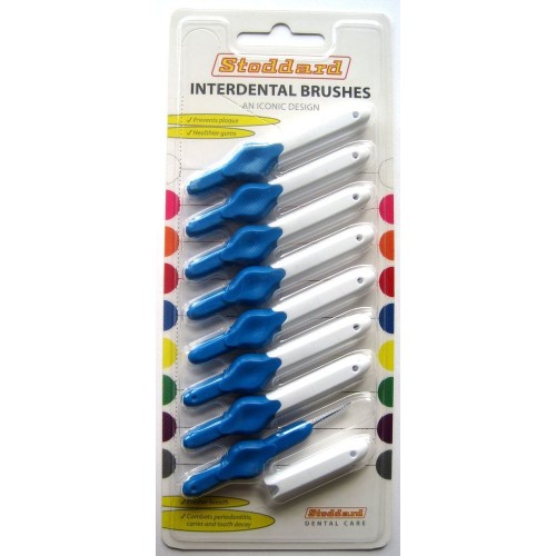 Stoddard Μεσοδόντια Βουρτσάκια Μπλε 0.6Mm 8 Τεμάχια & 8 Θήκες/Λαβές