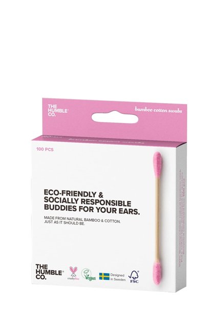 The Humble Co. Cotton Swabs - Purple/Pink 100Pcs