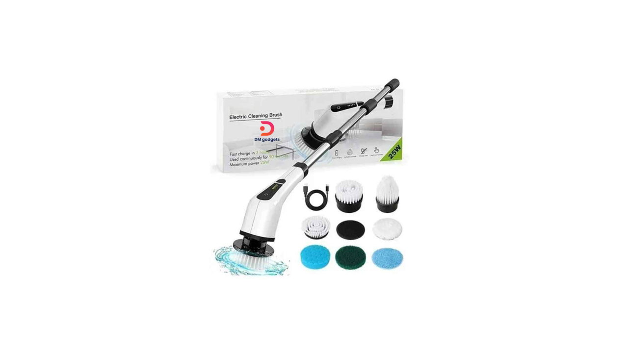 642A11#MA-8827®Multifunctional 9-in-1 25W Electric Cleaning Brush 25W White-Black