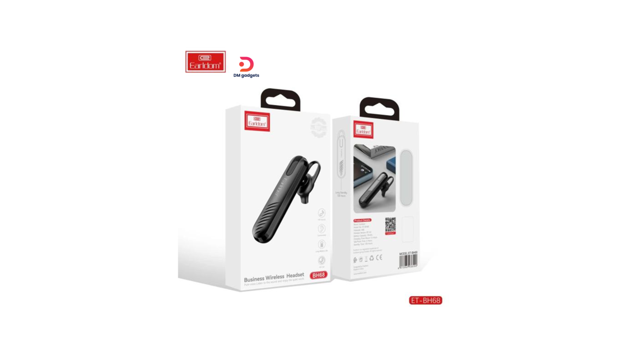 456W#Earldom®ET-BH68 Business Wireless Headset – Black