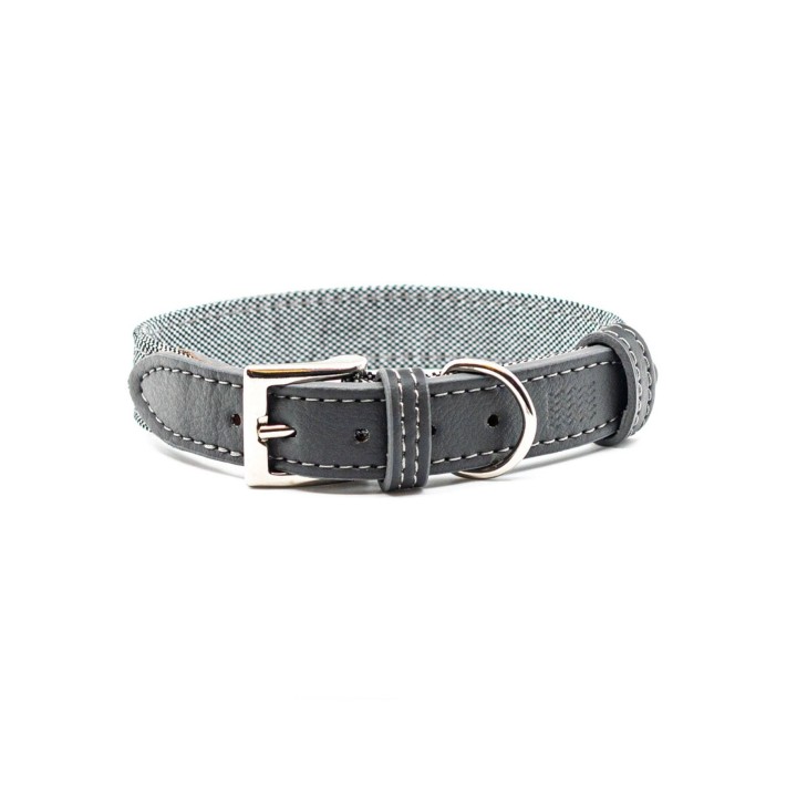 Project Blu Madison - Recycled Leather/Eco-Fabric Dog Collar L