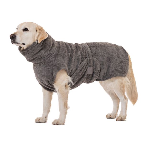 Lills Dog Bathrobe Organic Cotton Stone Grey 3Xl