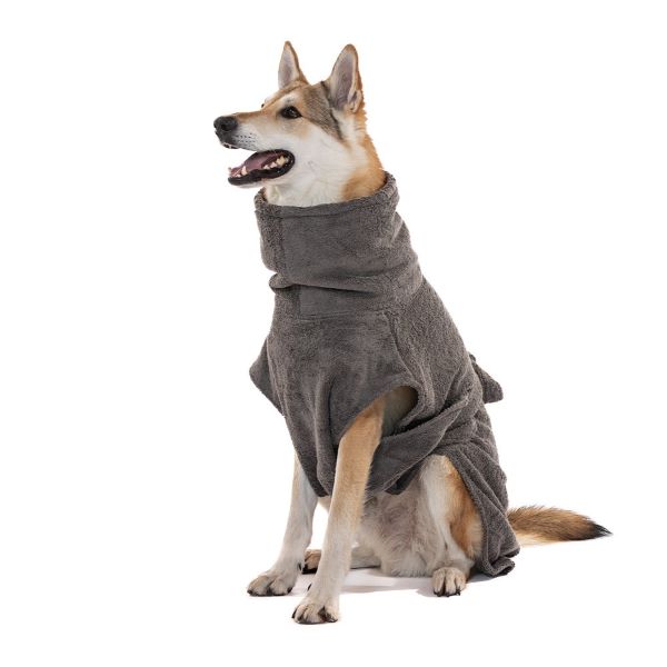 Lills Dog Bathrobe Organic Cotton Stone Grey 4Xl