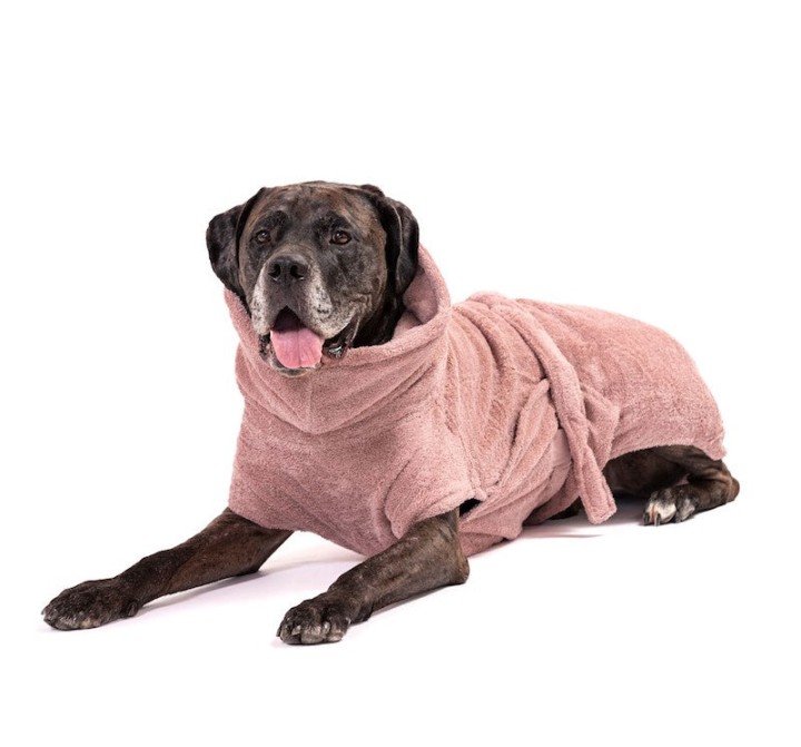 Lills Dog Bathrobe Organic Cotton Pink Berry Xxs