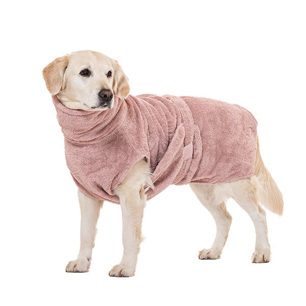 Lills Dog Bathrobe Organic Cotton Pink Berry Xs