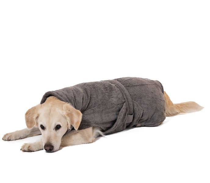 Lills Dog Bathrobe Organic Cotton Stone Grey 4Xs