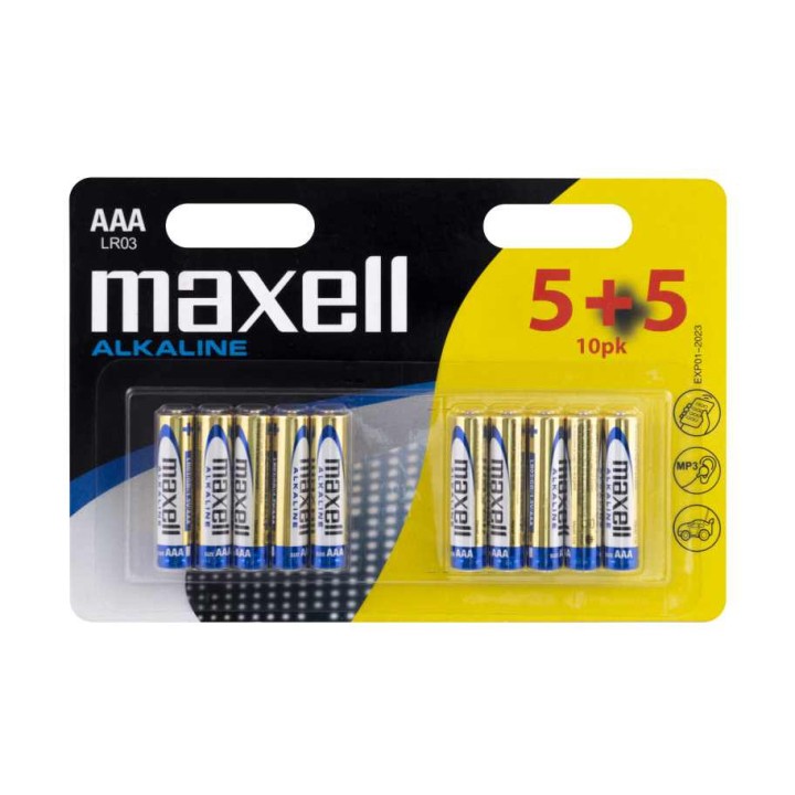 MAXELL BATTERIES AAA LR03 10PK (5+5) (BRAND NEW)