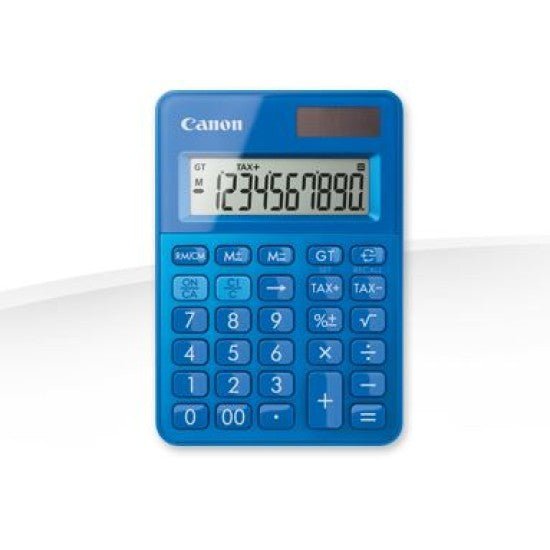 CANON CALCULATOR LS100KMBL, 10 DIGIT, DUAL POWER, LARGE DISPLAY, TAX FUNCTIONS, RECYCLABLE MATERIAL, BLUE (BRAND NEW)