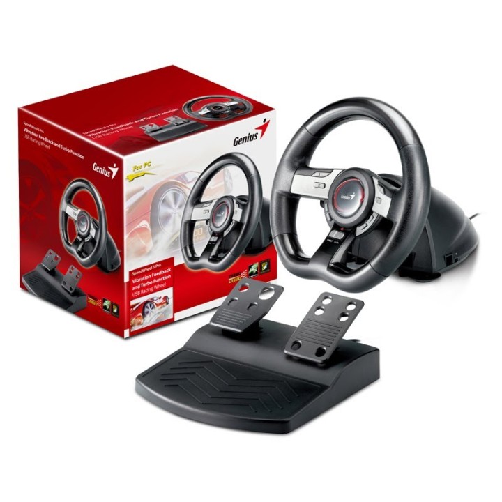 GENIUS SPEED WHEEL 5, 8-BUTTONS, TURBO FUNCTION, FOOT PEDALS, USB INTERFACE (BRAND NEW)