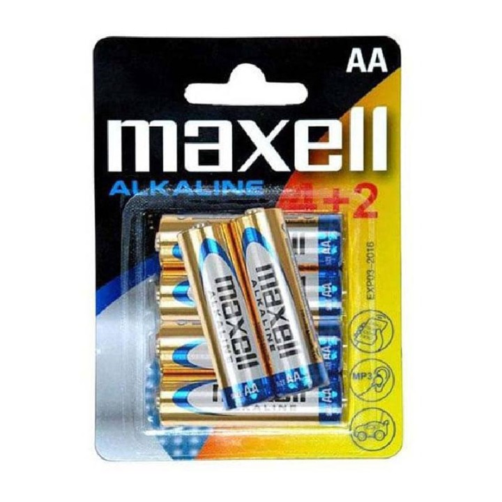 MAXELL BATTERIES AA LR6 4+2PK BLIST 4902580163846 (BRAND NEW)