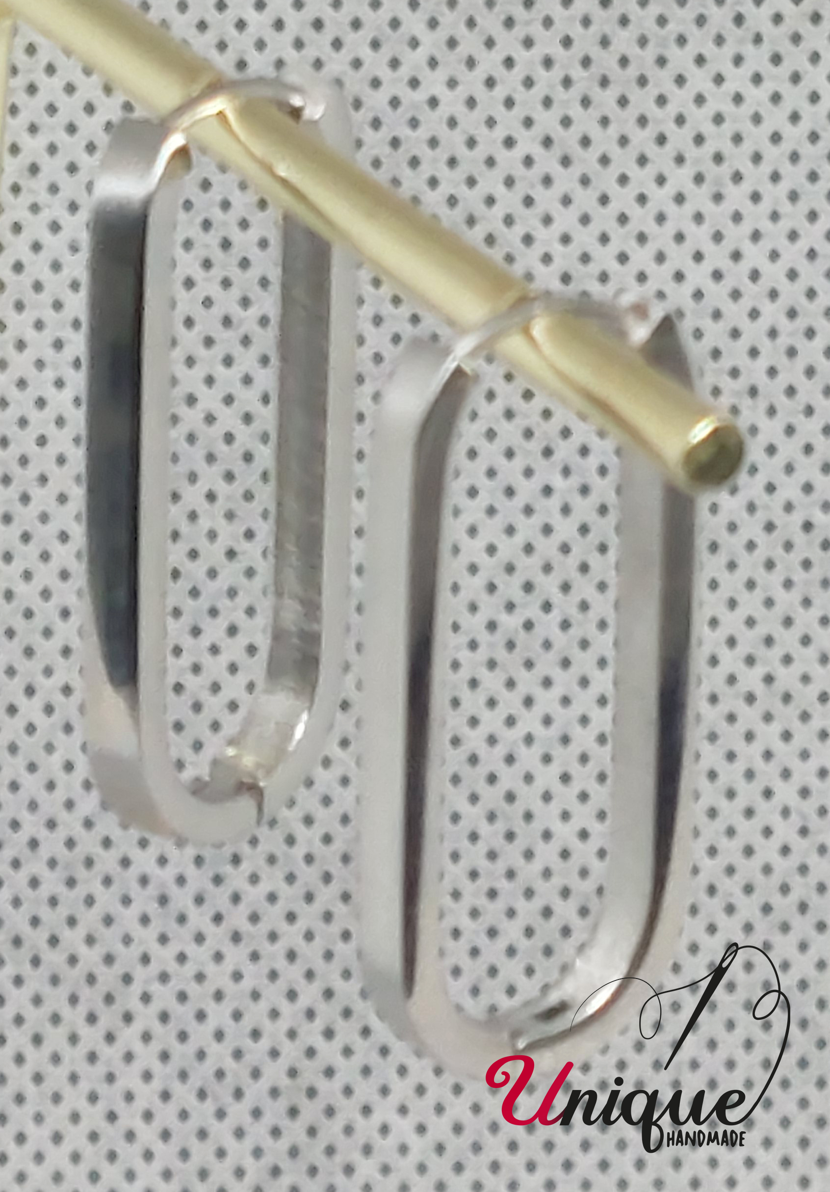 Silver Stainless Steel Long Oval Hoops Earrings