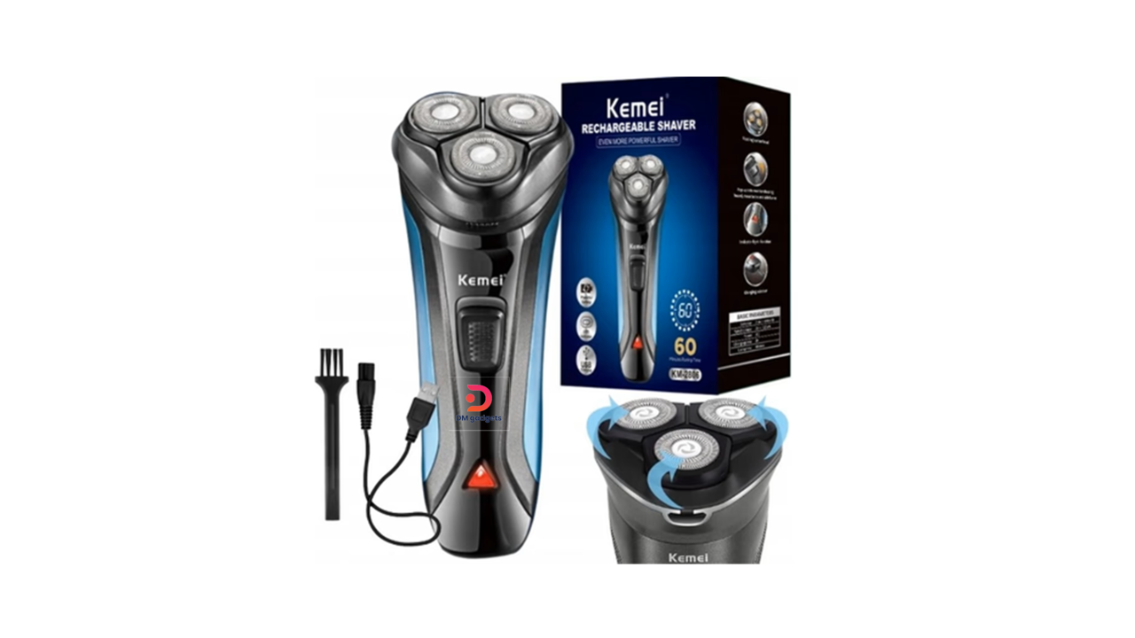700J1#Kemei®KM-2806 Rechargeable Shaver Grey-Blue