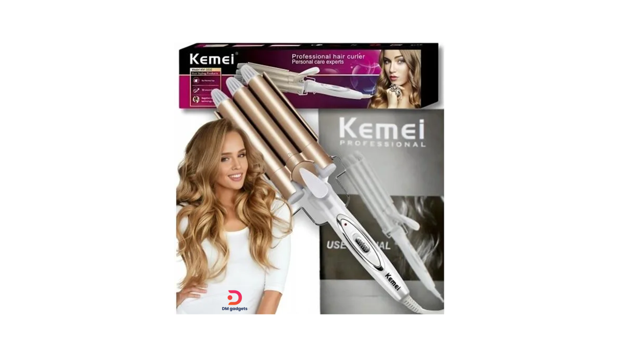 700W9#Kemei®KM-1010 Professional Wave Curling Iron with Titanium Tourmaline Technology