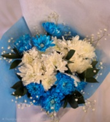 Chrysanthema With Greenery And Gypsofilia