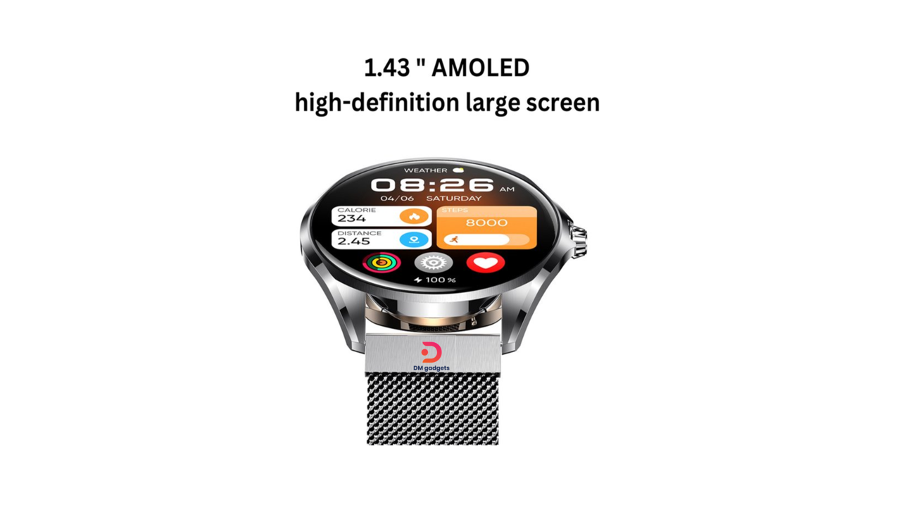 601M#Remax®WATCH21 – Smartwatch – Ultra-thin – Stainless steel 1.43-inch Amoled Display Magnetic sensor technology