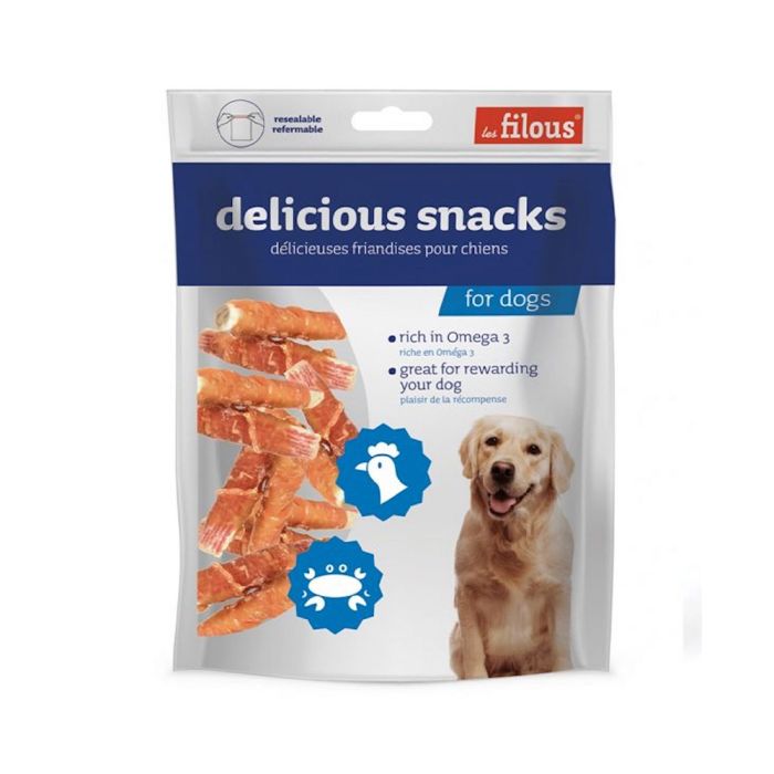 Les Filous Delicious Snacks For Dogs Crab & Chicken 100G