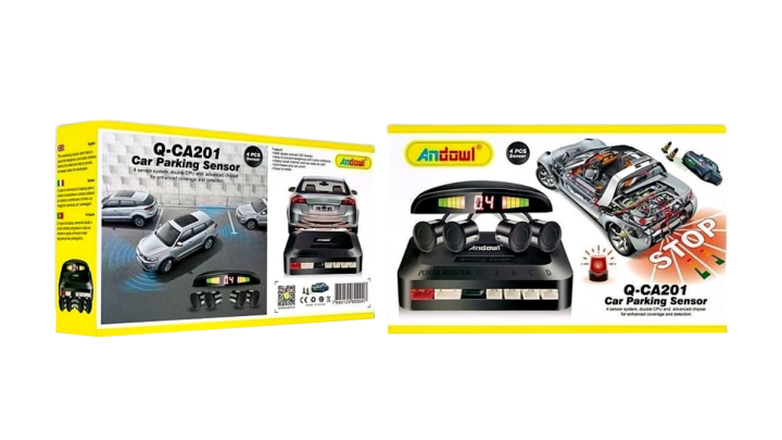 Andowl Q-CA201 Car Parking Sensor – 4 Sensors, LED Display & Advanced Detection