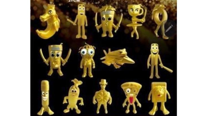 Gold Brainrots blind box with cards and small figure