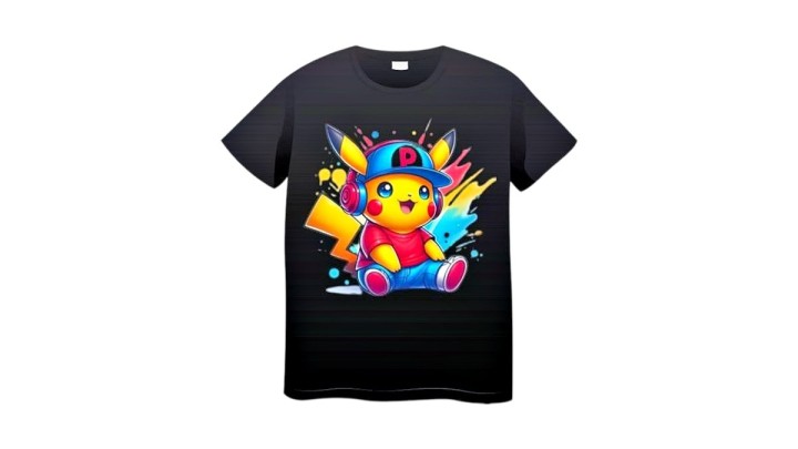 Pikachu Tshirt 1-2 size Black