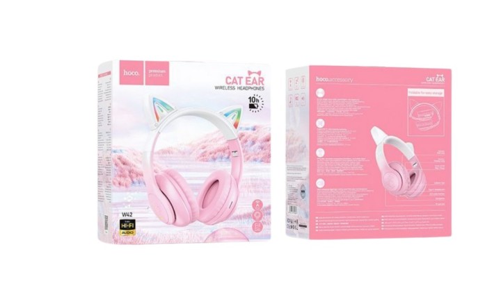 HOCO Cat Ear Wireless Headphones — Pink
