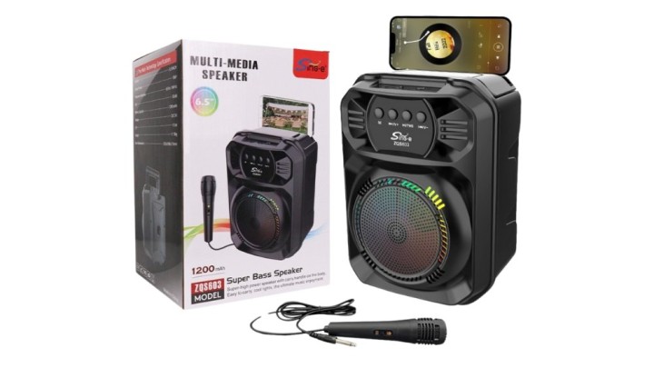 6.5” Super Bass Multi-Media Speaker with Microphone & RGB Lights