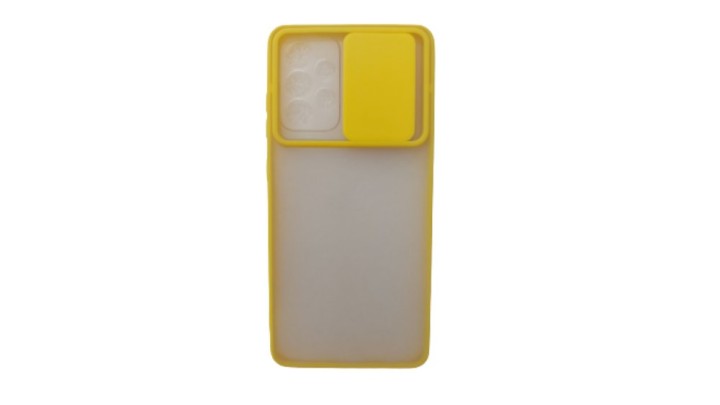 Yellow Privacy Camera Cover Case for Samsung A53 – Matte Back with Slide Lens Protector