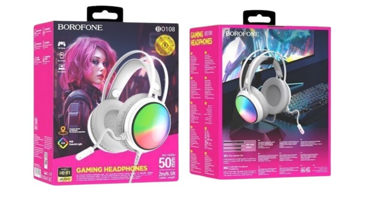 . 🎮 BOROFONE Gaming Headphones — RGB White
