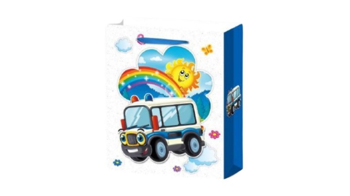 Small Gift bag blue bus