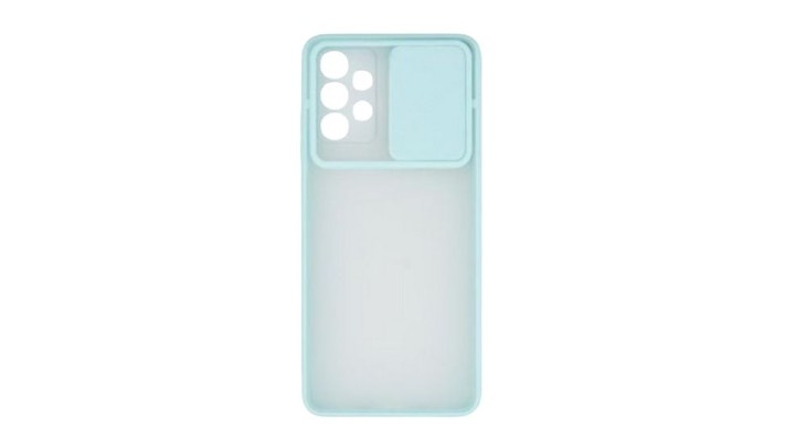Light blue Privacy Camera Cover Case for Samsung A73 – Matte Back with Slide Lens Protector