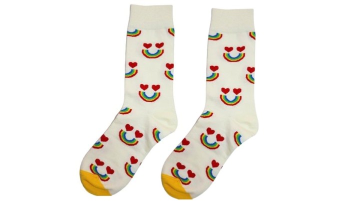 Smiley face rainbow lauph socks