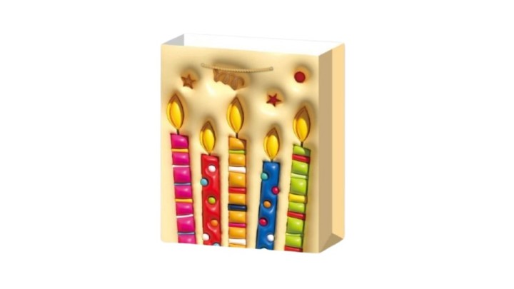 Gift bag yellow with candles