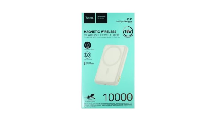 ⚡ Hoco J141 Magnetic Wireless Power Bank 10000mAh – 15W Fast Charging (White)