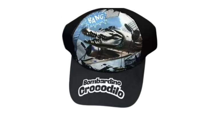 Bombardino Crocodilo Cap – Black Brainrot Meme Hat Unisex